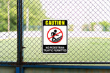 Portrait Round Plus Caution No Pedestrian Traffic Permitted Door or Wall Sign | Safety Signage