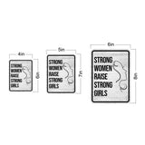Portrait Round Plus Strong Women Raise Strong Girls Wall or Door Sign | Motivational Home Decor