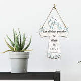 Let all that you do be done in love. Corinthians 16:14 11.5" x 8" Cross Hanging Sign | Rustic Twine | Inspiring Religious Bible Decor