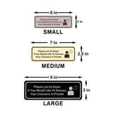 Signs ByLITA Standard Please Let Us Know If You Would Like To Discuss Your Concerns In Private Door or Wall Sign Durable ABS Plastic | Laser Engraved | Easy Installation | Elegant Design
