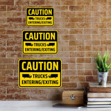 Classic Framed Plus Caution: Trucks Entering/Exiting Door or Wall Sign | Miscellaneous Warning Signs - Industrial & Construction