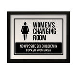Designs ByLITA Women's Changing Room No Opposite Sex Children In Locker Room Area, Wall Print Art | Retail Store Decoration (Unframed or Framed)