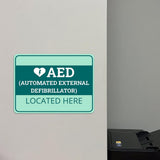 Classic Framed Plus AED (Automated External Defibrillator) Located Here Door or Wall Sign | Health and Safety Workplace Warning