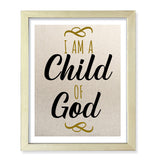 Designs ByLITA I Am A Child Of God, Wall Print Art | Religious Home Decor (Unframed or Framed)