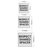 Square Plus Respect Shared Spaces Door or Wall Sign | Public Notice Signs