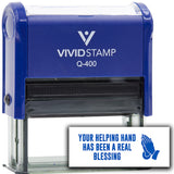 Vivid Stamp Your helping hand has been a real blessing Self-Inking Rubber Stamps