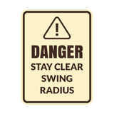 Signs ByLITA Portrait Round Danger Stay Clear Swing Radius Door or Wall Sign Easy Installation | Health And Safety | Building And Danger Signs