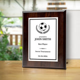 Soccer Customizable Wooden Award Plaque | Easel Mount Option | Achievement and Recognition Personalizable Plaques