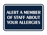 Signs ByLITA Classic Framed Alert A Member Of Staff About Your Allergies Durable Sign | Easy Installation | Elegant Design Wall or Door Sign