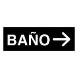 Signs ByLITA Basic Baño Right Arrow Directional Wall or Door Sign