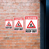 Portrait Round Plus Caution Area Under Construction Keep Out Wall or Door Sign | Health And Safety Signage