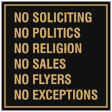 Signs ByLITA Square No Soliciting No Politics Sign - Easy Installation | Durable Material