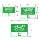 Classic Framed Plus Sanitizing Required Before Entering Patient Rooms Door or Wall Sign | Hygiene and Safety Signage
