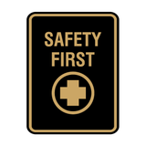 Signs ByLITA Portrait Round Safety First Wall or Door Sign