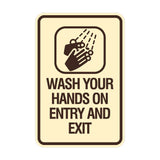 Signs ByLITA Portrait Round Wash your hands on entry and exit Wall or Door Sign