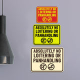 Signs ByLITA Classic Framed Absolutely No Loitering or Panhandling Wall or Door Sign