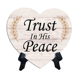 Reflective Religious Quote Signs Heart Table Sign with Acrylic Stand (6x5")