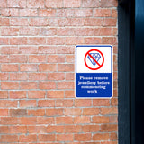 Portrait Round Plus Please Remove Jewellery Before Commencing Work Wall or Door Sign