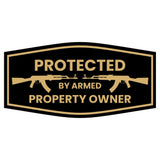 Signs ByLITA Fancy Protected by Armed Property Owner (AK 47) Door or Wall Sign | Home Security Warning Sign