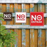 Square Plus No Entrar Wall or Door Sign | Spanish | Home Office Business Front Door Warning