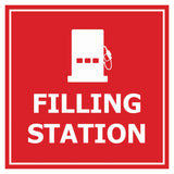 Signs ByLITA Square Filling Station Wall or Door Sign