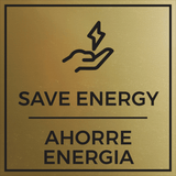 Signs ByLITA Square Save Energy Door or Wall Sign | Spanish Bilingual Business and Office Signs