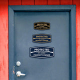 Signs ByLITA Fancy Protected by Armed Property Owner (Shotgun) Door or Wall Sign | Home Security Warning Sign