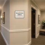 Classic Framed Plus Waiting Area — Please Be Seated — Wall or Door Sign | Funeral and Memorial Services - Room & Area - Sign