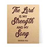 Designs ByLITA The Lord Is My Strength And My Song Exodus 15:2, Wall Print Art | Religious Home Decor (Unframed or Framed)