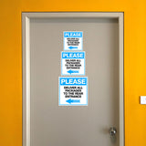 Square Plus Please Deliver All Packages To The Rear Entrance Left Arrow Wall or Door Sign | Health & Safety Warehouse Business Signage