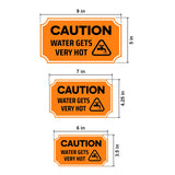 Notched Standard Caution Water Gets Very Hot Wall or Door Sign | Safety & Caution
