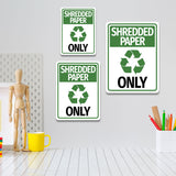 Portrait Round Plus Shredded Paper Only Wall or Door Sign | Office Eco-Friendly Signage