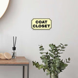 Notched Standard Coat Closet Wall or Door Sign | Facilities and Rooms Sign