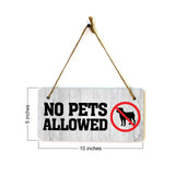 No Pets Allowed 5x10 Hanging Plus Wall or Door Sign | Public Spaces Decor