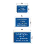 Classic Framed Plus Courtroom Audio Recording In Progress Door or Wall Sign | Court Rooms