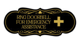 Signs ByLITA Designer Ring Doorbell for Emergency Assistance Wall or Door Sign