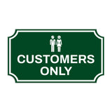 Notched Standard Customers Only Wall or Door Sign