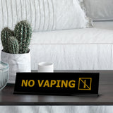No Vaping, Gold Black Frame, Desk Sign (2x8")