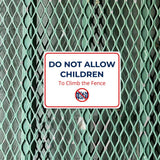 Classic Framed Plus Do Not Allow Children To Climb the Fence Door or Wall Sign | Child Safety Business Signs
