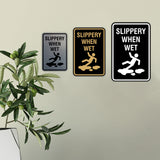 Signs ByLITA Portrait Round Slippery When Wet Wall or Door Sign