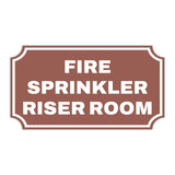 Notched Standard Fire Sprinkler Riser Room Wall or Door Sign | Facilities and Rooms Sign