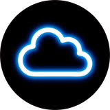 Circle Plus Cloud Neon Graphic Style Wall or Door Sign | Live Streamer Gaming Themed Decoration