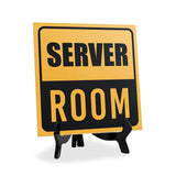 Server Room 5"x 5" Square Table Sign With Acrylic Easel | Office Décor
