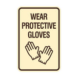Signs ByLITA Portrait Round Wear Protective Gloves Wall or Door Sign