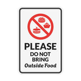 Portrait Round Plus Please Do Not Bring Outside Food Wall or Door Sign | Food & Drink Restrictions