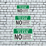 Classic Framed Plus Keep Our Lot Clean No Littering Dumping Cigarette Butts Door or Wall Sign | Health & Safety Signage