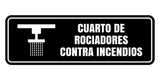 Signs ByLITA Standard Cuarto de Rociadores contra incendios Wall or Door Sign | Spanish Fire Safety Signs