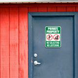 Portrait Round Plus Private Property No Soliciting No Loitering Door or Wall Sign | Safety Signage