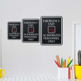 Portrait Round Plus Emergency Unit – Authorized Personnel Only Wall or Door Sign | Patient-Specific Rooms