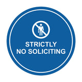 Circle Strictly No Soliciting Wall or Door Sign
